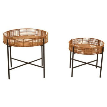 Batu Set of 2 Natural Rattan Side Tables