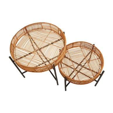 Batu Set of 2 Natural Rattan Side Tables
