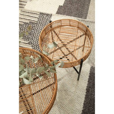 Batu Set of 2 Natural Rattan Side Tables