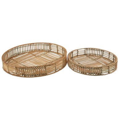 Batu Set of 2 Natural Rattantrays