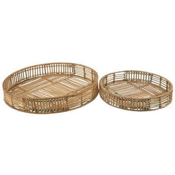 Batu Set of 2 Natural Rattantrays