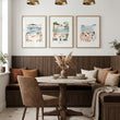 Beach Art Coastal Mediterranean Dining Watercolour wall art | 