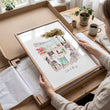 Beach Artwork Amalfi Coast Watercolour Coastal Dining Scenes 