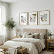 Beach Artwork Amalfi Coast Watercolour Coastal Dining Scenes 