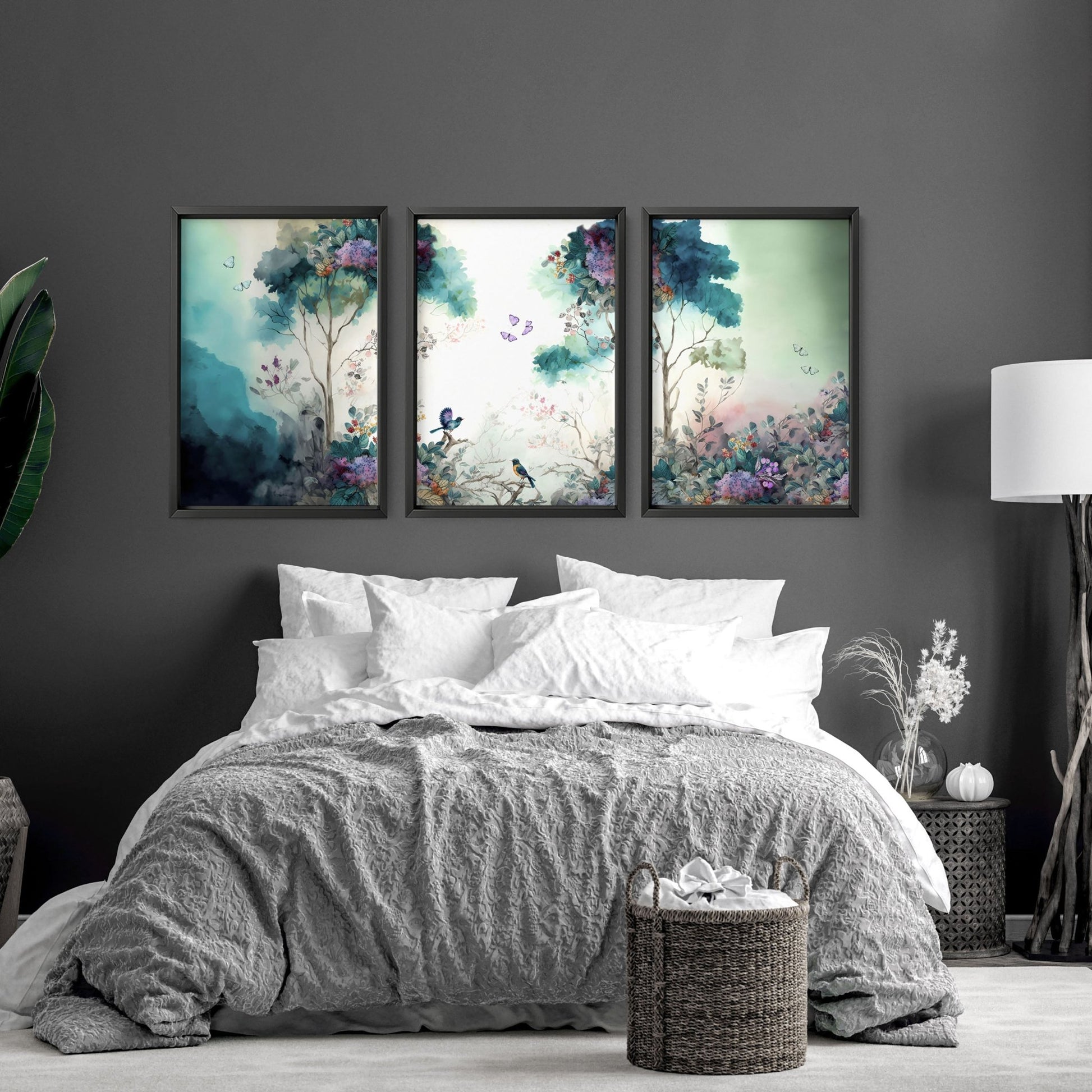 Bedroom Art Wall | Set of 3 wall art prints