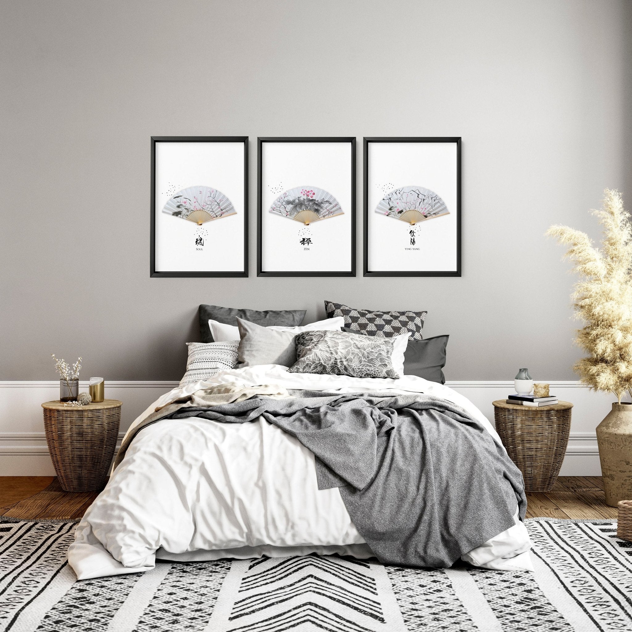 Bedroom Framed Prints | Set of 3 wall art prints