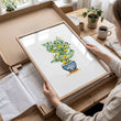 Bedroom Pictures for Walls French Country Lemon Tree Watercolour Art wall art displayed on a wall in a styled room — view 10