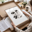 Bedroom Pictures Rustic Botanical Beige & Grey Floral wall art displayed on a wall in a styled room — view 10