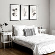 Bedroom Pictures Rustic Botanical Beige & Grey Floral wall art displayed on a wall in a styled room — view 8