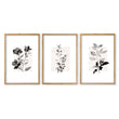 Bedroom Pictures Rustic Botanical Beige & Grey Floral Wall Art Prints | Set of 3