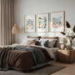 Bedroom wall art Mediterranean Coastal Watercolour Dining Scene 