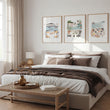 Bedroom wall art Mediterranean Coastal Watercolour Dining Scene 