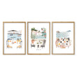 Bedroom Prints Mediterranean Coastal Watercolour Dining Scene 