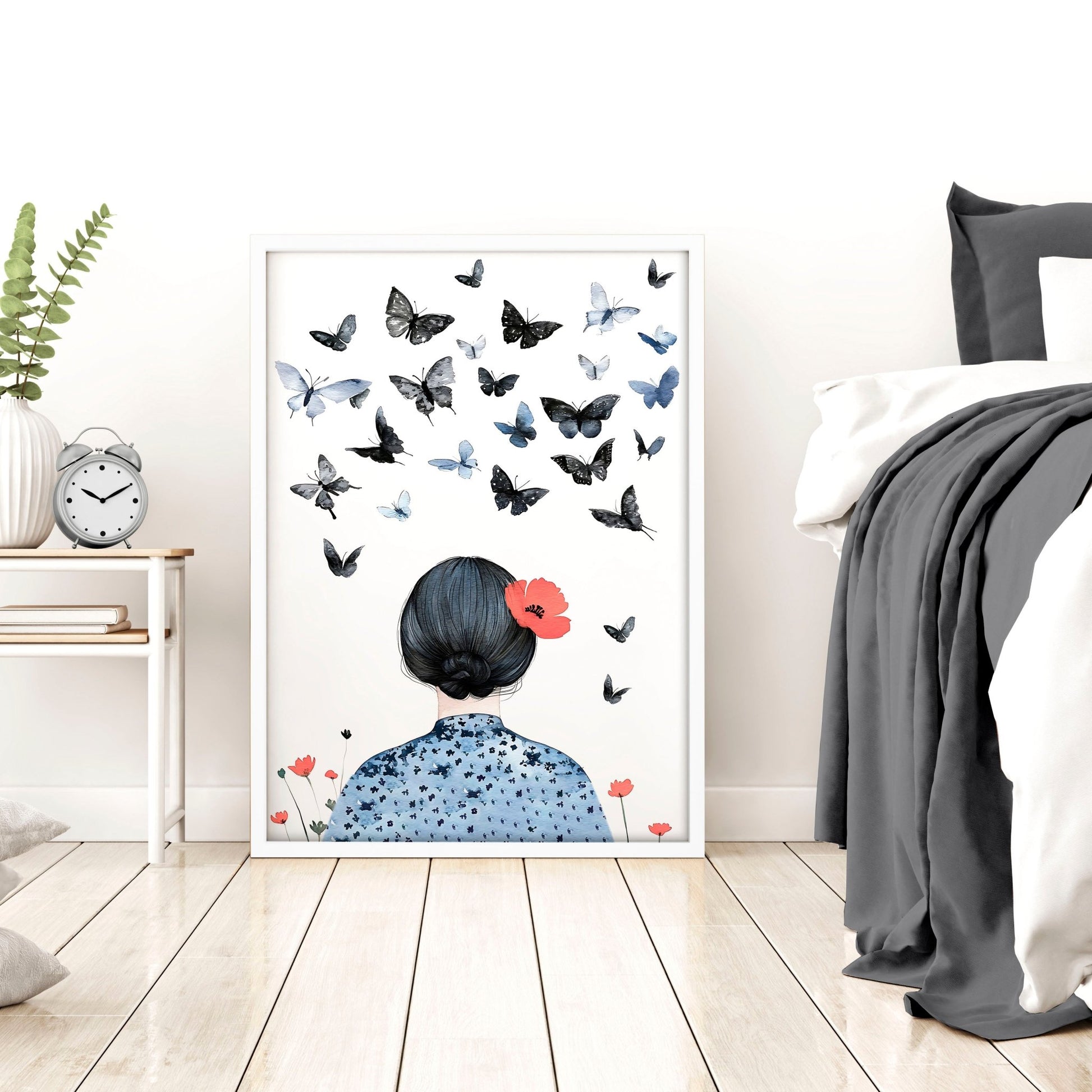 Bedroom Wall Art Decor | Set of 3 Boho Women Wall art Prints