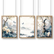 Bedroom Wall Ideas Pictures | Set of 3 Chinoiserie Wall art Prints