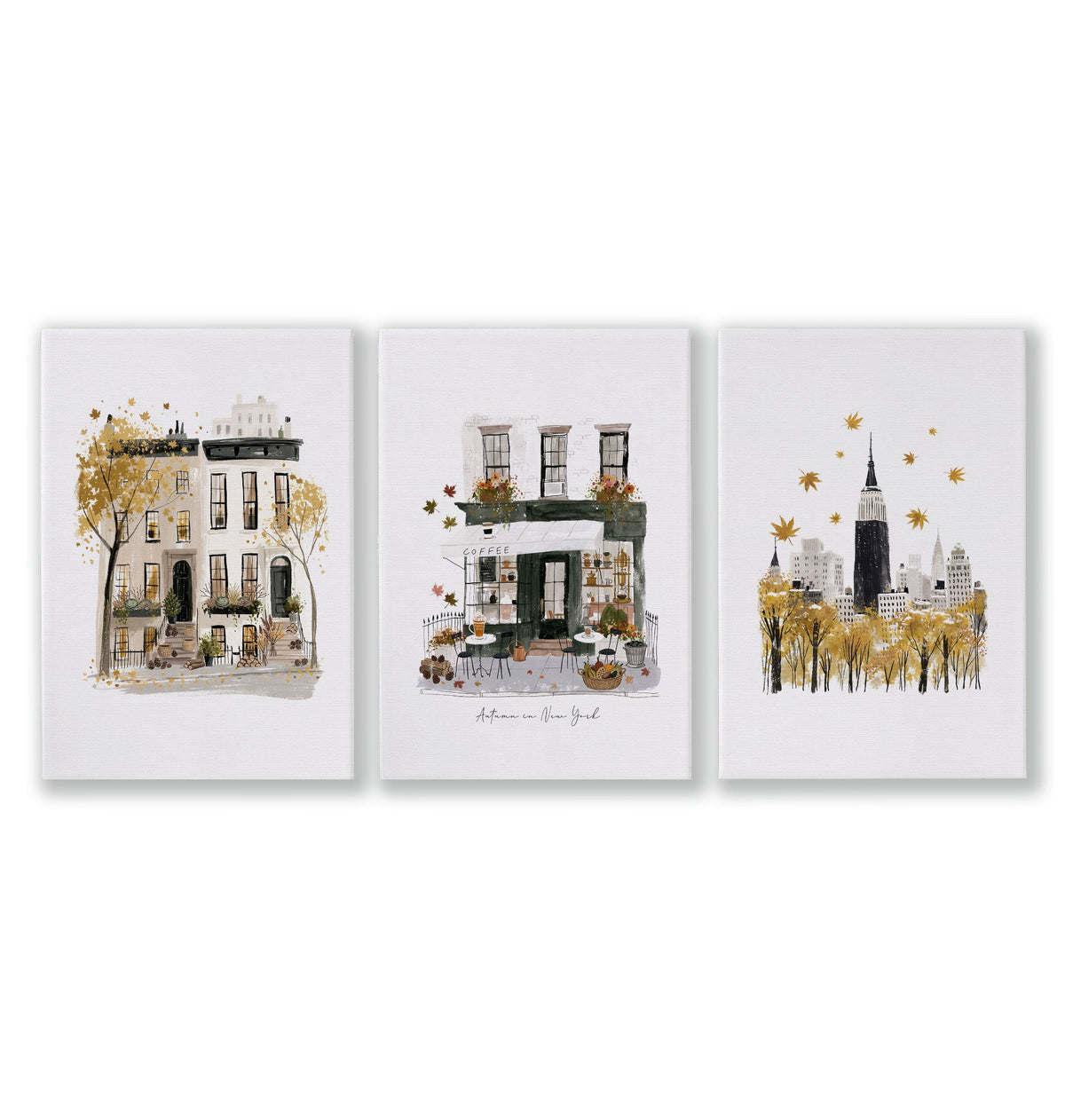 Bedroom Wall Picture Frames New York City Autumn Travel wall art | "Autumn in New York" as a wrapped canvas