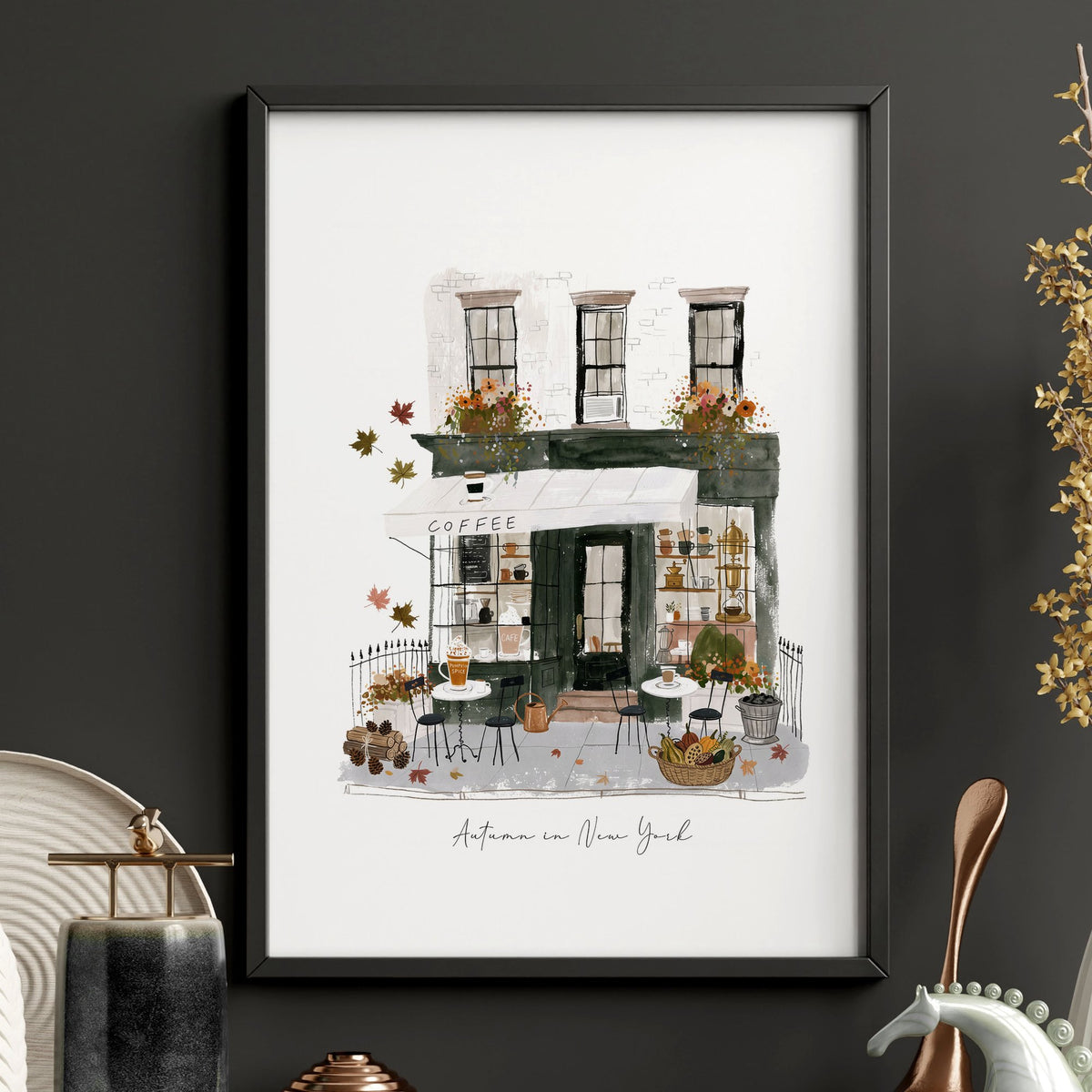 Bedroom Wall Picture Frames New York City Autumn Travel wall art | "Autumn in New York" — piece 2 of 3 in the set