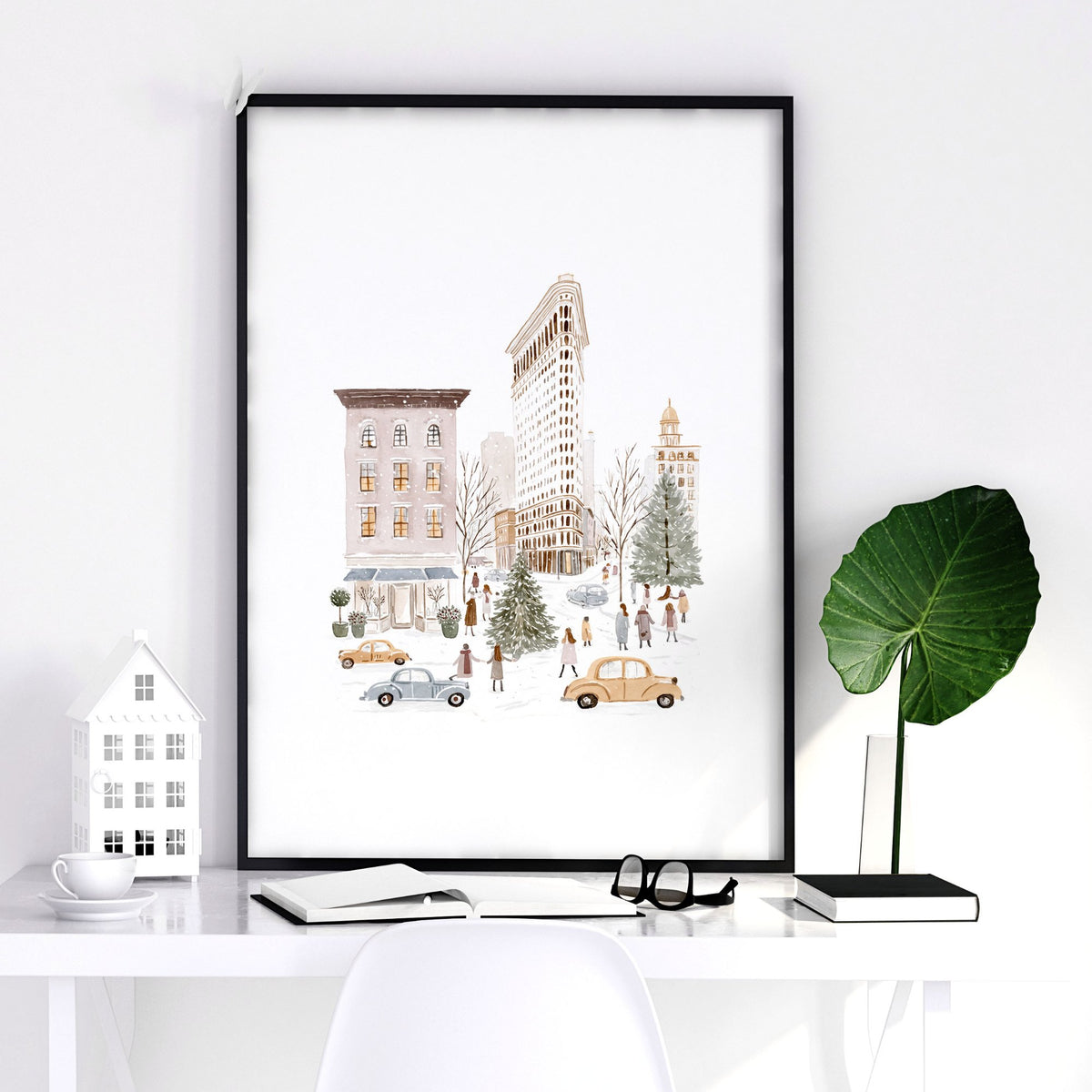 Bedroom Wall wall art "Winter in New York" Central Park Manhattan Watercolour — piece 3 of 3 in the set