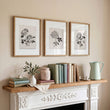 Beige Canvas French Country Botanical Chrysanthemum wall art displayed on a wall in a styled room — view 2