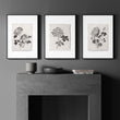 Beige Canvas French Country Botanical Chrysanthemum wall art displayed on a wall in a styled room — view 3