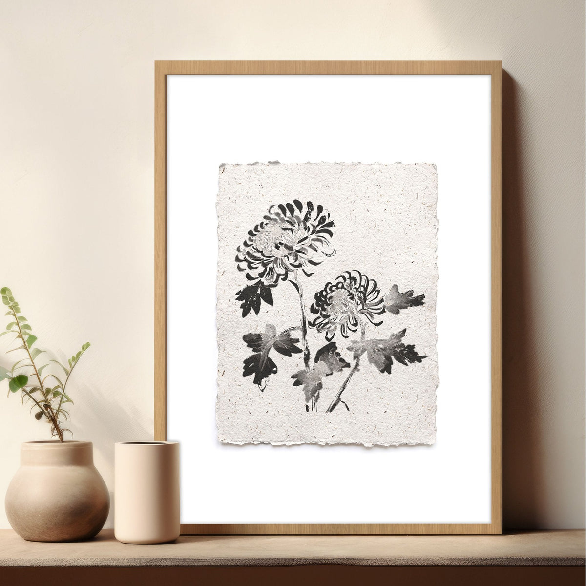 Beige Wall Art Botanical Pressed Flower & Leaf Prints | Set of 3