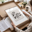 Beige Wall Art Botanical Pressed Flower & Leaf wall art displayed on a wall in a styled room — view 2