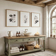 Beige Wall Art Botanical Pressed Flower & Leaf wall art displayed on a wall in a styled room — view 8