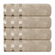 Belmont Viscose Stripe Beige Towels 100% Cotton Hotel Quality Super Absorbent 10 Piece Bale Set, 4 Hand Towel & 12 Face Cloths