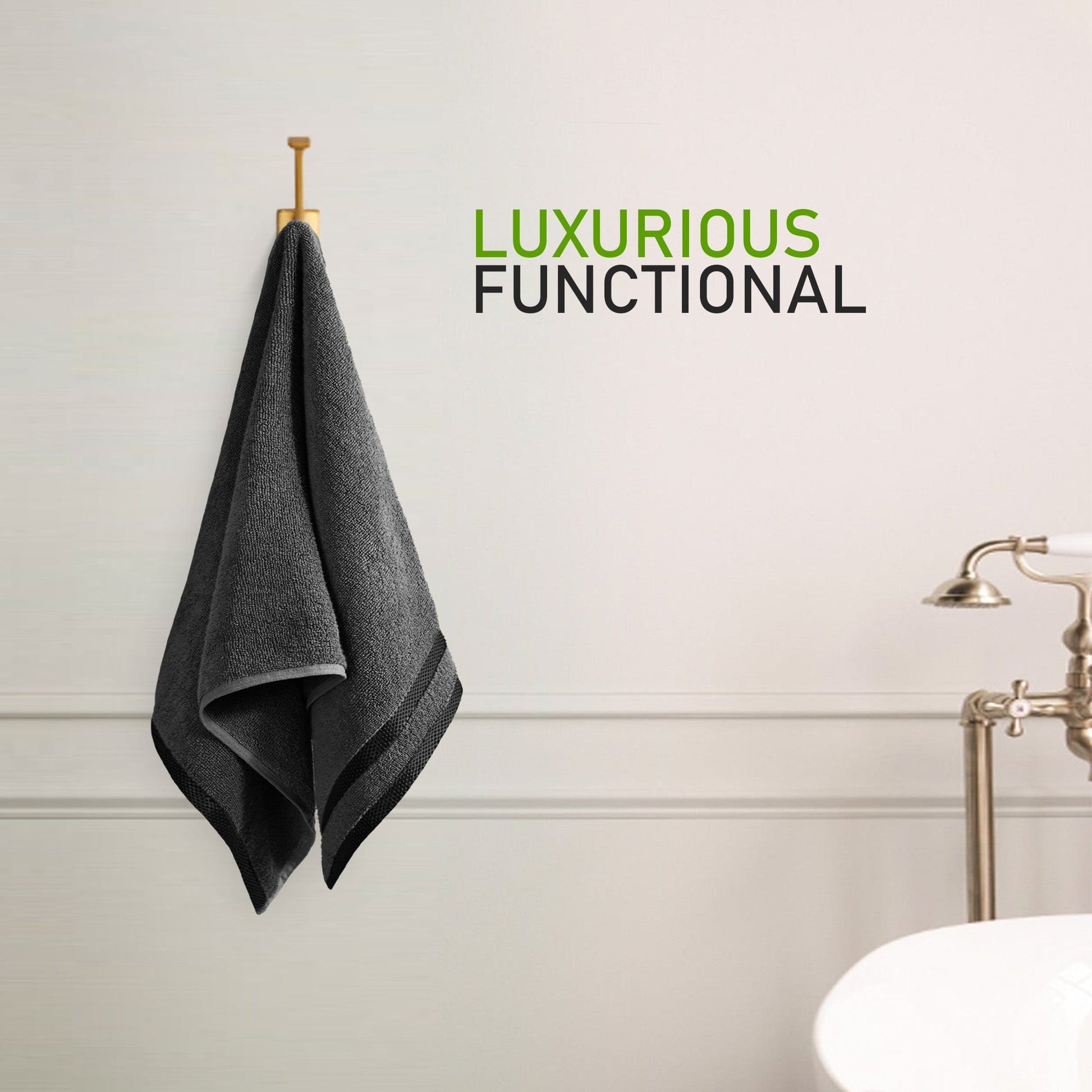 Belmont Viscose Stripe Grey Towels 100% Cotton Hotel Quality Super Absorbent 10 Piece Bale Set, 4 Hand Towel & 12 Face Cloths