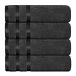 Belmont Viscose Stripe Grey Towels 100% Cotton Hotel Quality Super Absorbent 10 Piece Bale Set, 4 Hand Towel & 12 Face Cloths