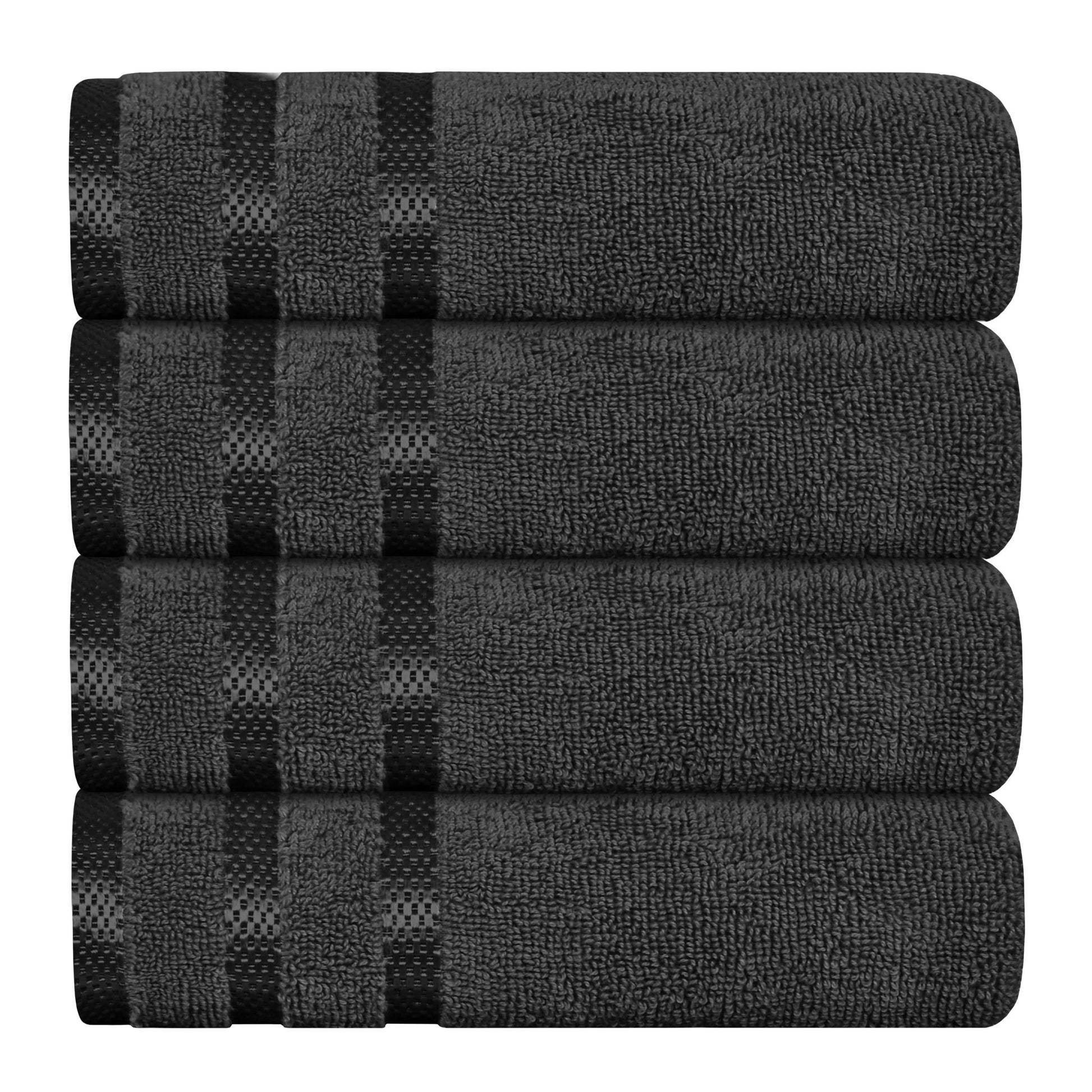 Belmont Viscose Stripe Grey Towels 100% Cotton Hotel Quality Super Absorbent 10 Piece Bale Set, 4 Hand Towel & 12 Face Cloths