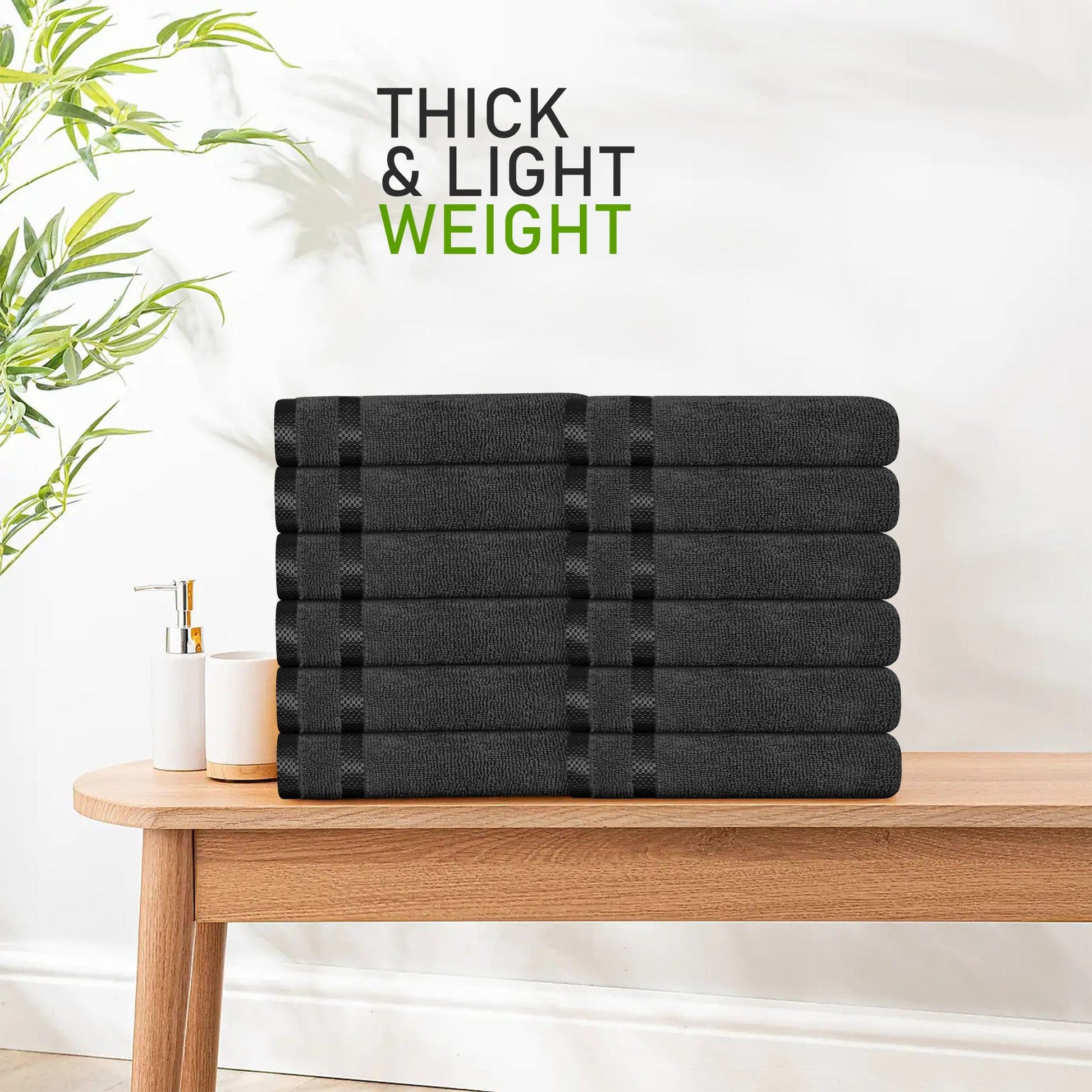 Belmont Viscose Stripe Grey Towels 100% Cotton Hotel Quality Super Absorbent 10 Piece Bale Set, 4 Hand Towel & 12 Face Cloths