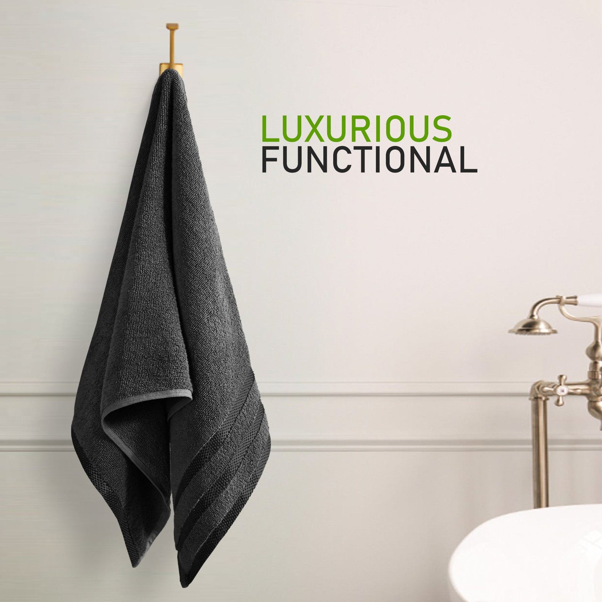 Belmont Viscose Stripe Grey Towels 100% Cotton Hotel Quality Super Absorbent 10 Piece Bale Set, 4 Hand Towel & 12 Face Cloths