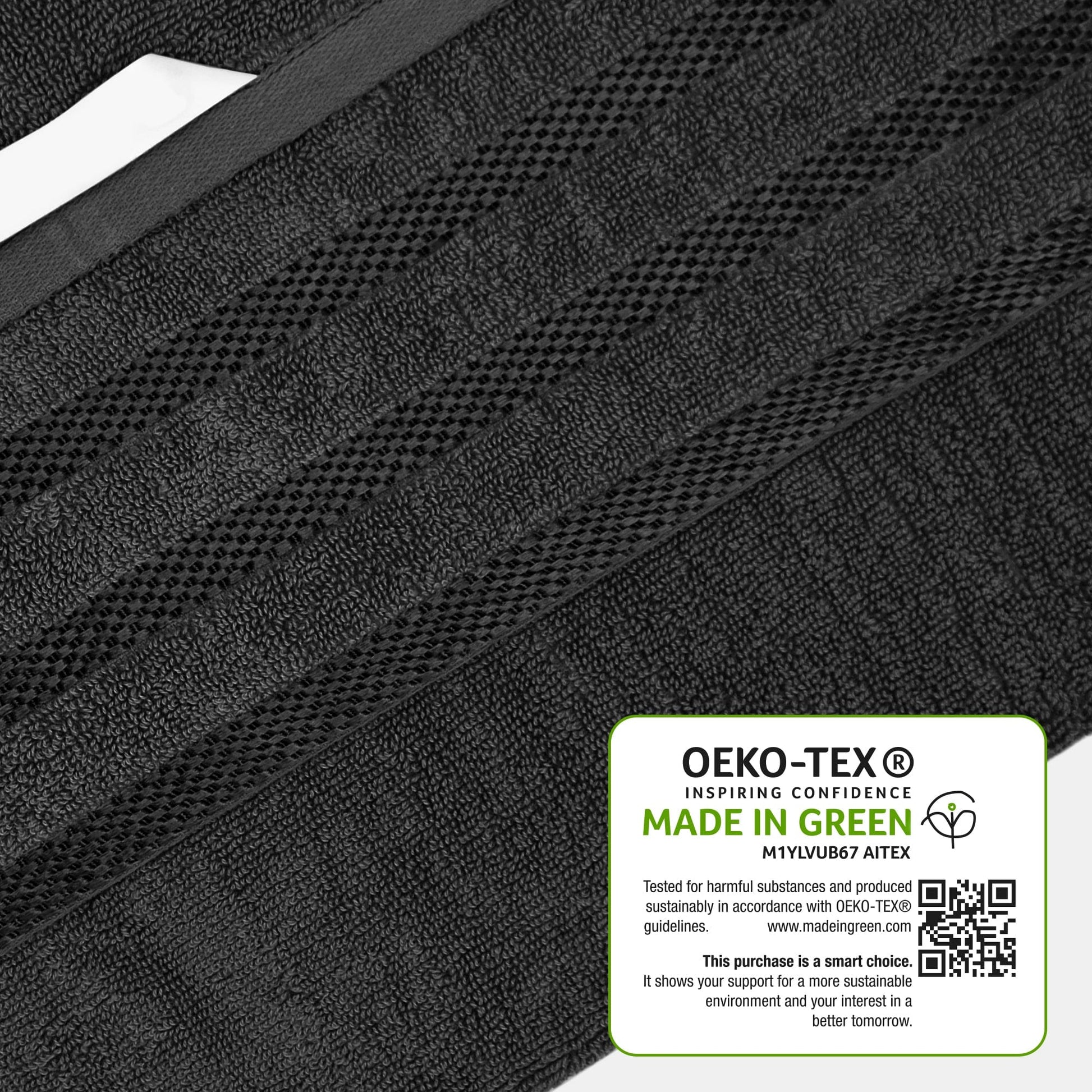 Belmont Viscose Stripe Grey Towels 100% Cotton Hotel Quality Super Absorbent 10 Piece Bale Set, 4 Hand Towel & 12 Face Cloths