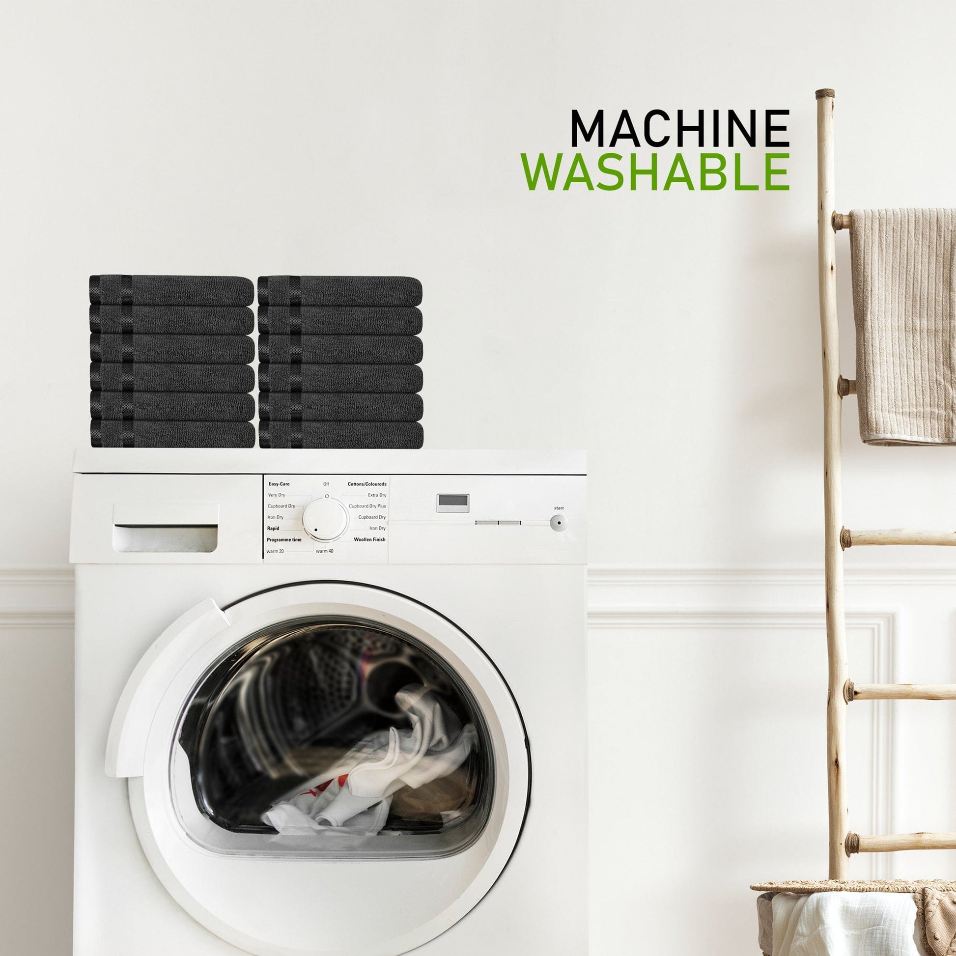 Belmont Viscose Stripe Grey Towels 100% Cotton Hotel Quality Super Absorbent 10 Piece Bale Set, 4 Hand Towel & 12 Face Cloths