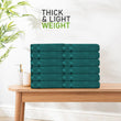 Belmont Viscose Stripe Jade Green Towels 100% Cotton Hotel Quality Super Absorbent 10 Piece Bale Set, 4 Hand Towel & 12 Face Cloths
