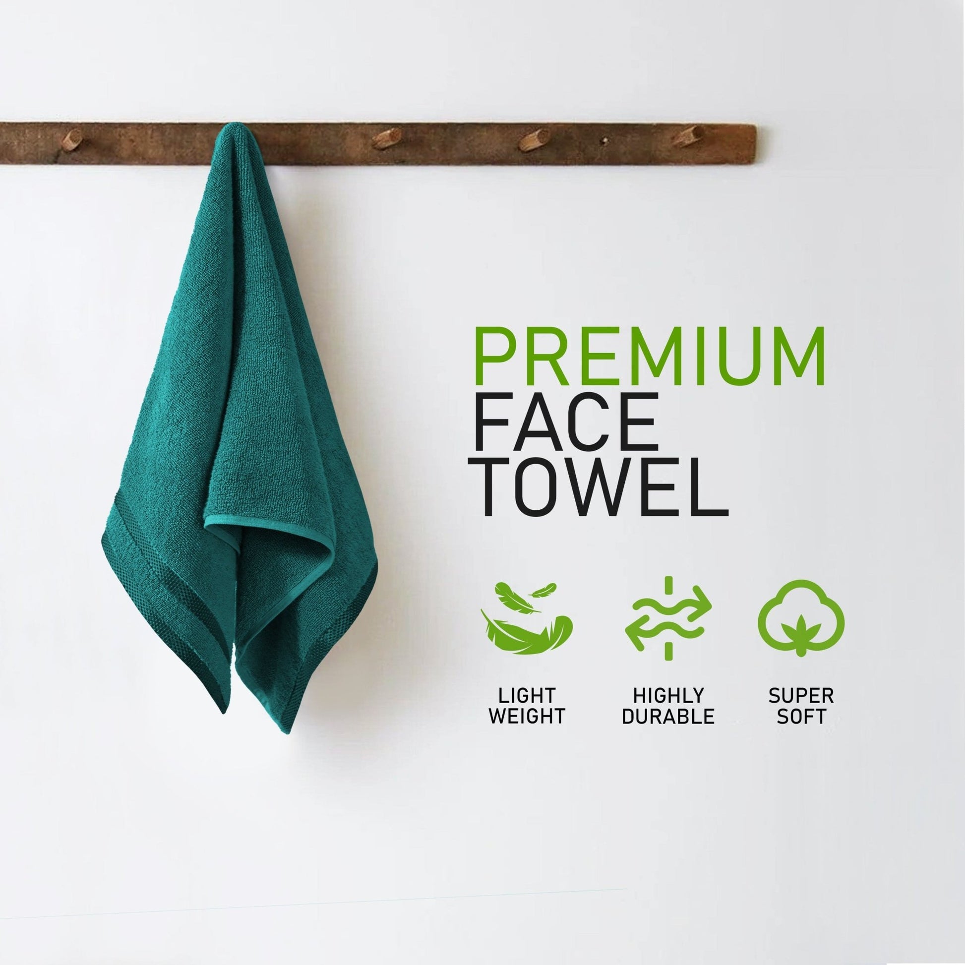 Belmont Viscose Stripe Jade Green Towels 100% Cotton Hotel Quality Super Absorbent 10 Piece Bale Set, 4 Hand Towel & 12 Face Cloths