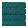 Belmont Viscose Stripe Jade Green Towels 100% Cotton Hotel Quality Super Absorbent 10 Piece Bale Set, 4 Hand Towel & 12 Face Cloths