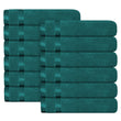 Belmont Viscose Stripe Jade Green Towels 100% Cotton Hotel Quality Super Absorbent 10 Piece Bale Set, 4 Hand Towel & 12 Face Cloths