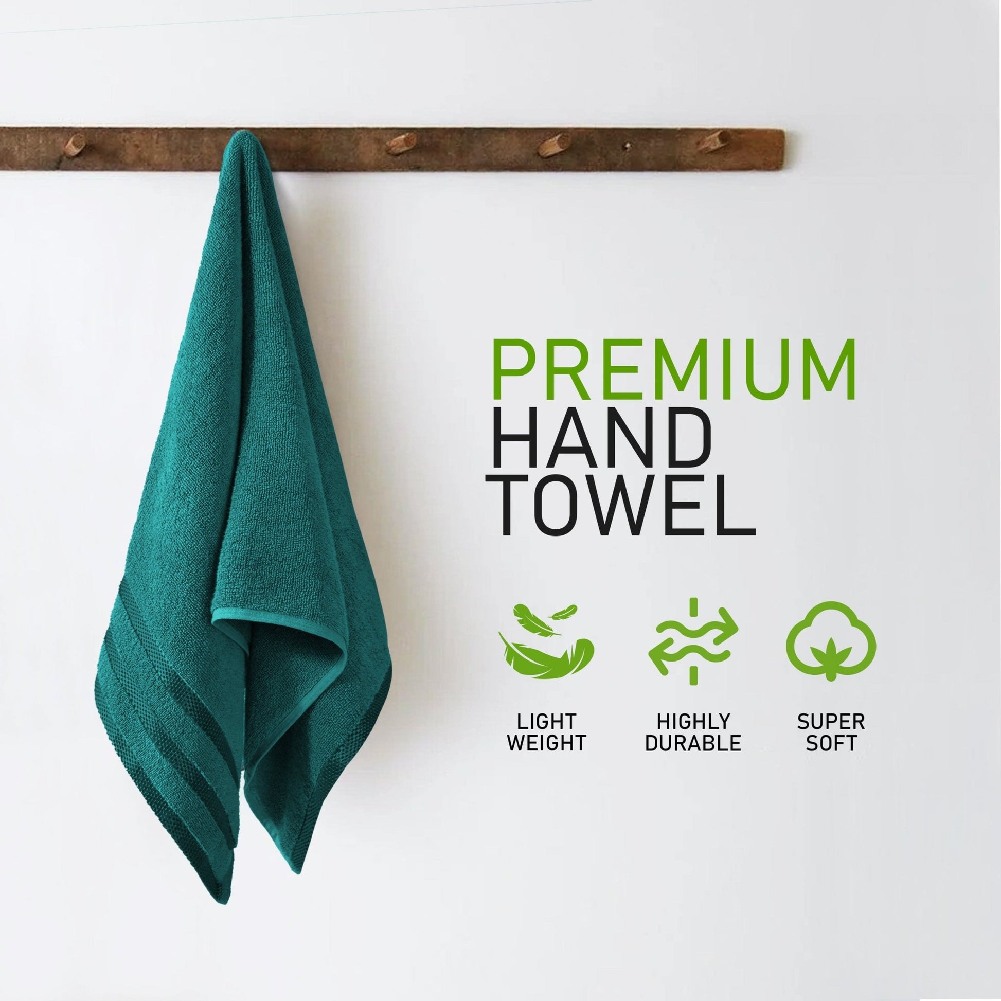 Belmont Viscose Stripe Jade Green Towels 100% Cotton Hotel Quality Super Absorbent 10 Piece Bale Set, 4 Hand Towel & 12 Face Cloths