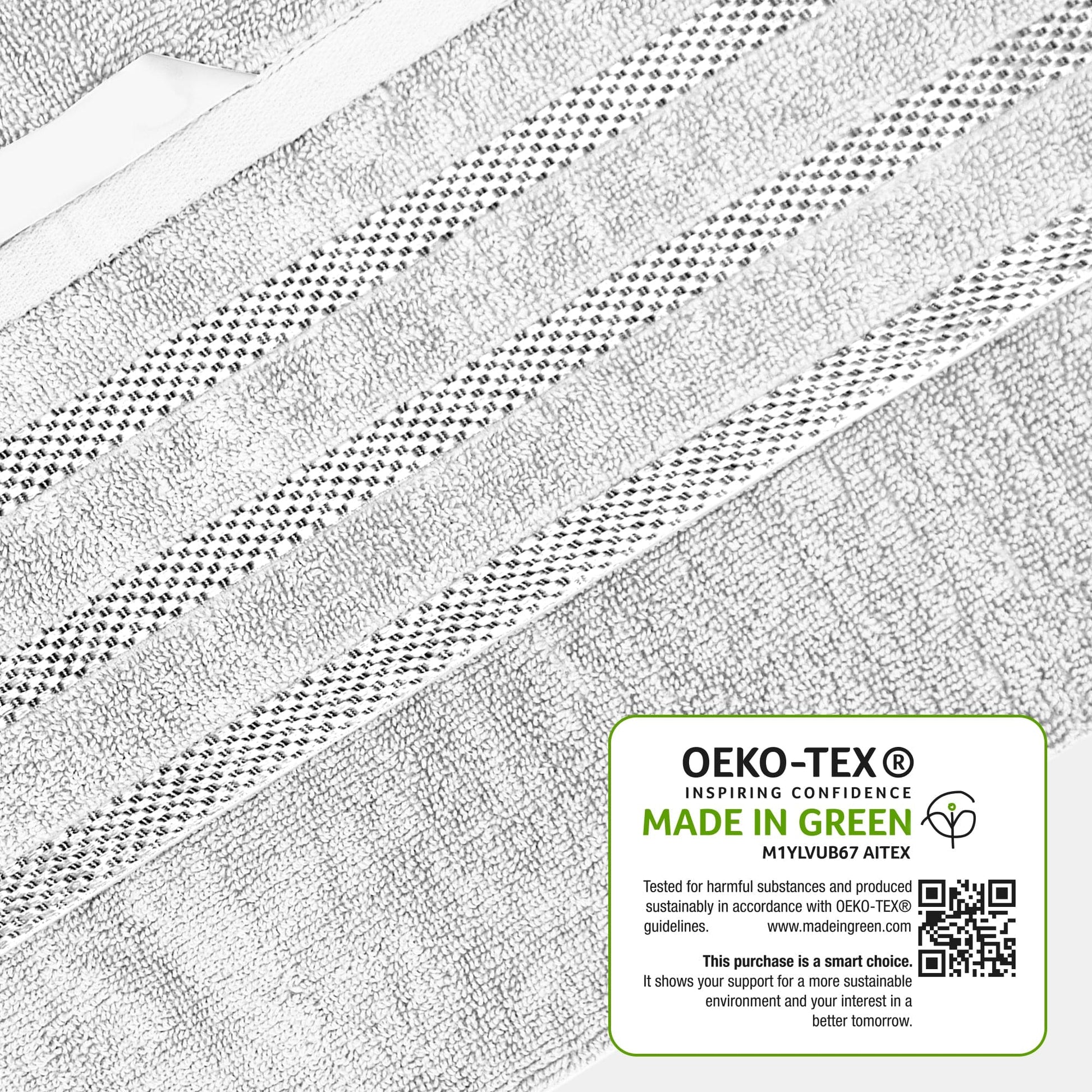 Belmont Viscose Stripe White Towels 100% Cotton Hotel Quality Super Absorbent 10 Piece Bale Set, 4 Hand Towel & 12 Face Cloths