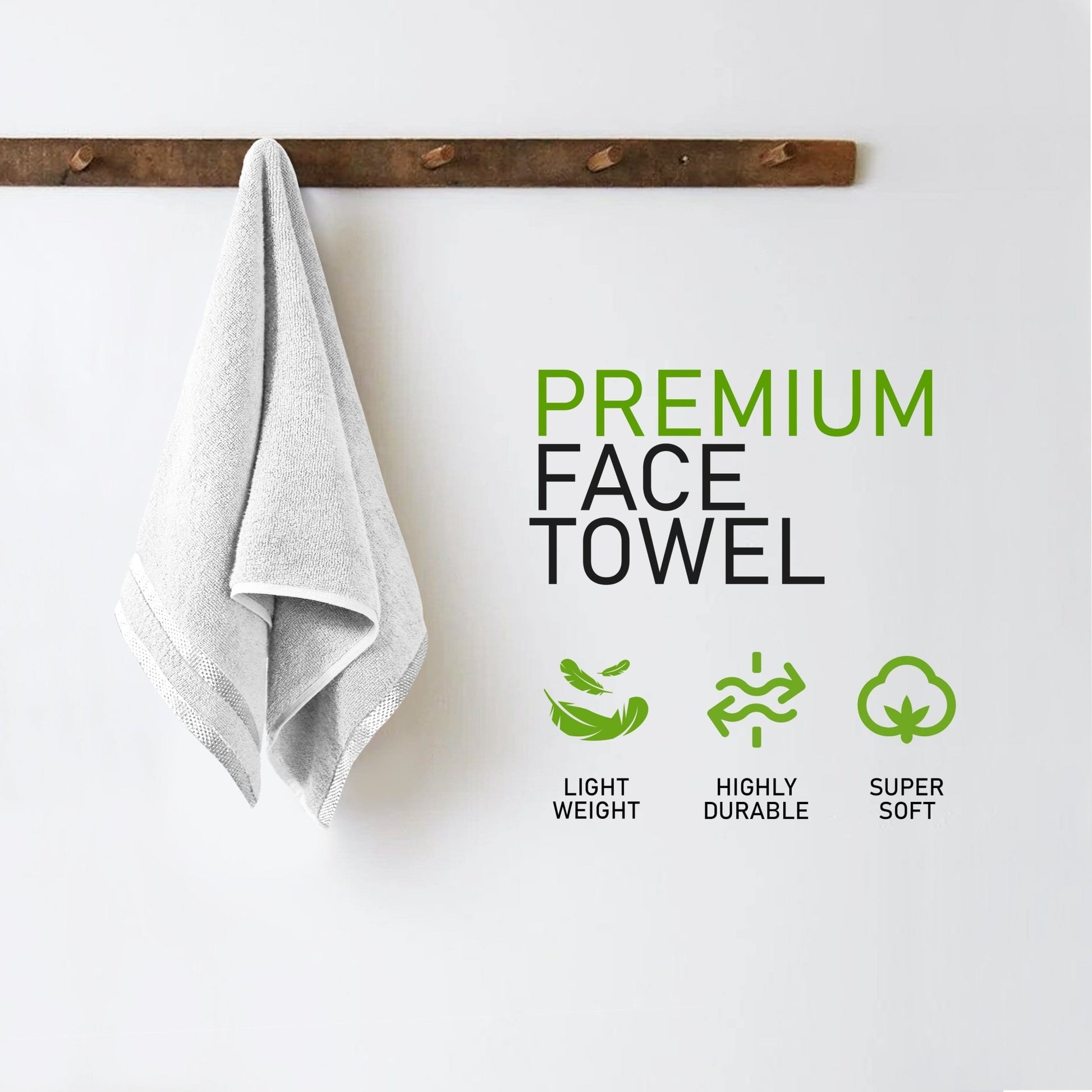 Belmont Viscose Stripe White Towels 100% Cotton Hotel Quality Super Absorbent 10 Piece Bale Set, 4 Hand Towel & 12 Face Cloths