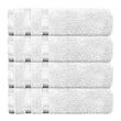 Belmont Viscose Stripe White Towels 100% Cotton Hotel Quality Super Absorbent 10 Piece Bale Set, 4 Hand Towel & 12 Face Cloths