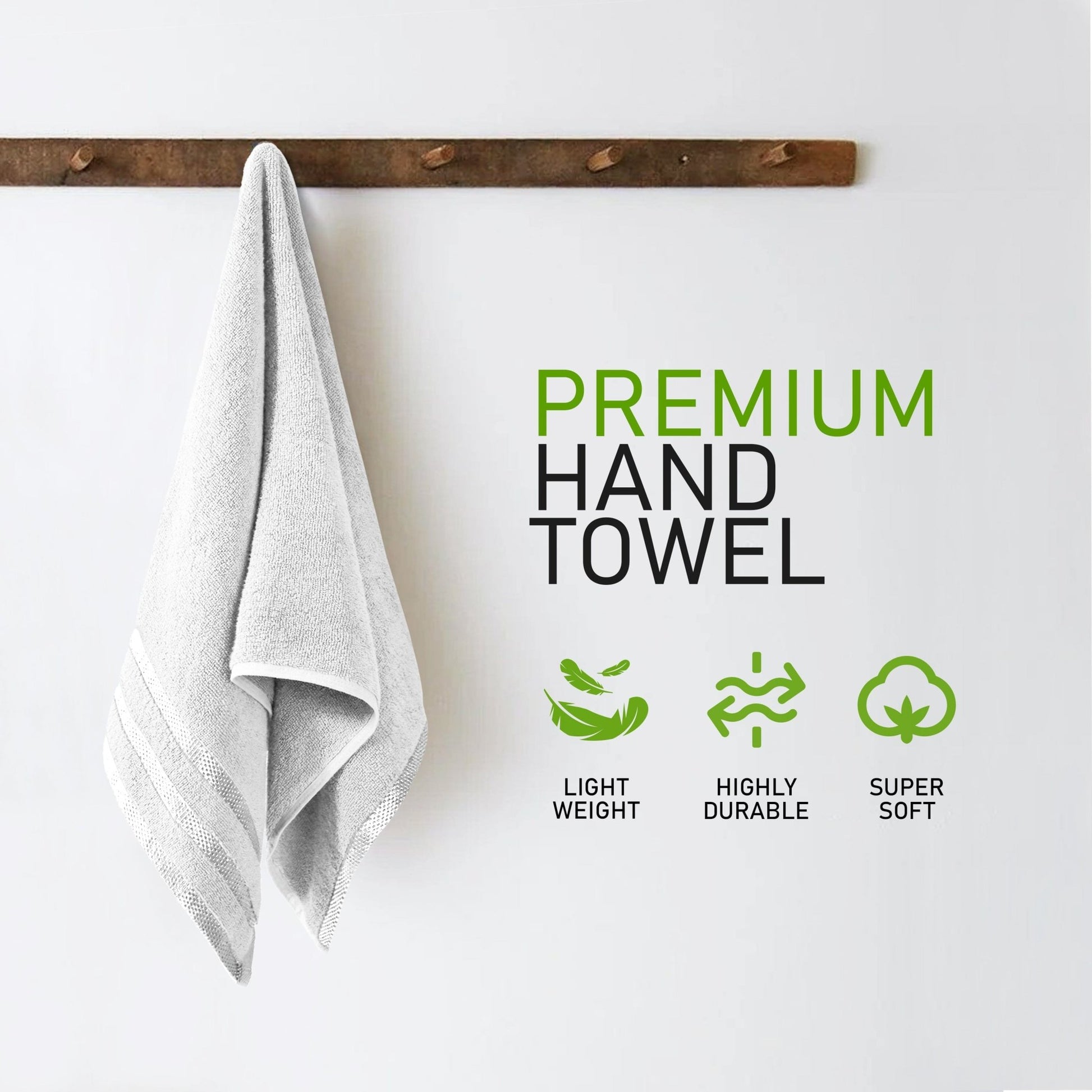 Belmont Viscose Stripe White Towels 100% Cotton Hotel Quality Super Absorbent 10 Piece Bale Set, 4 Hand Towel & 12 Face Cloths