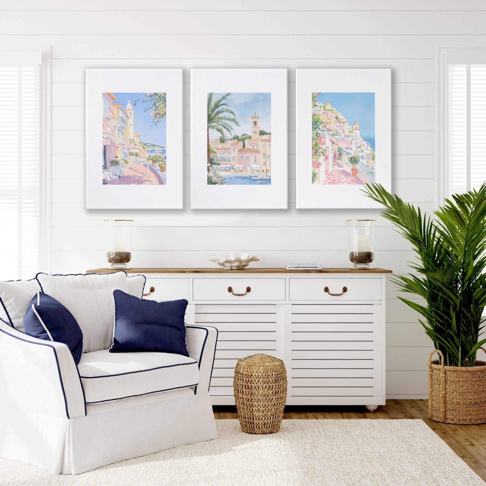 Best Wall Art For Living Room | Set of 3 Beach Decor Wall art Prints
