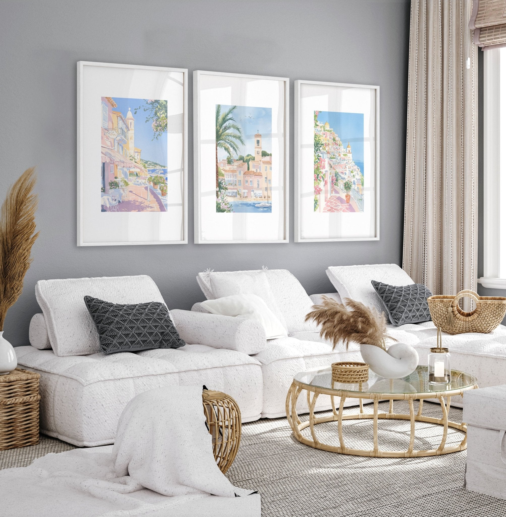 Best Wall Art For Living Room | Set of 3 Beach Decor Wall art Prints