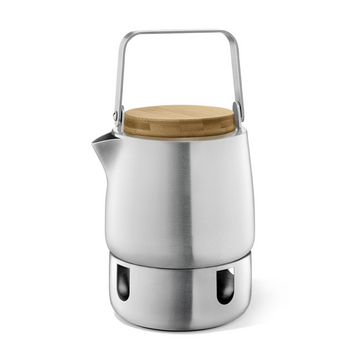 Bevo Premium Brushed Stainless Steel Teapot with Bamboo Accents (1.3L)