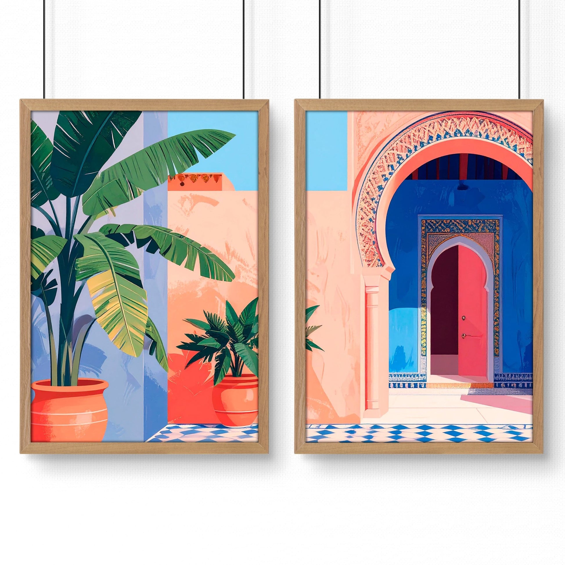 Big Framed Wall Art | Set of 2 Moroccan Inspired Wall art Prints