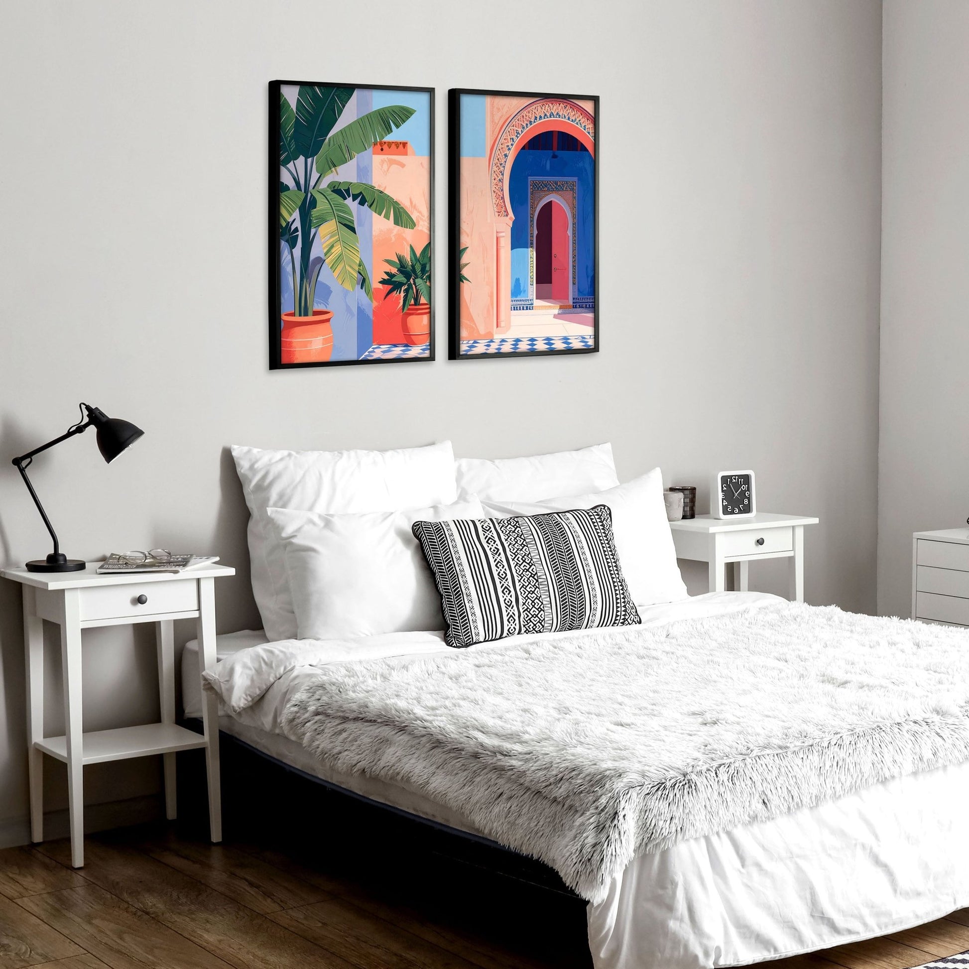 Big Framed Wall Art | Set of 2 Moroccan Inspired Wall art Prints