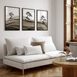 Big Living Room Pictures Japandi Bonsai Pine Trees Ink Wash Landscape displayed on a wall in a styled room — view 14